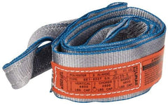 Lift-All - 8' Long x 3" Wide, 4,800 Lb Vertical Capacity, 1 Ply, Polyester Web Sling - 3,800 Lb Choker Capacity, Silver (Color) - Apex Tool & Supply