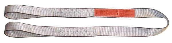 Lift-All - 10' Long x 4" Wide, 8,600 Lb Vertical Capacity, 2 Ply, Polyester Web Sling - 6,900 Lb Choker Capacity, Yellow - Apex Tool & Supply
