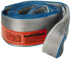Lift-All - 12' Long x 4" Wide, 6,400 Lb Vertical Capacity, 1 Ply, Polyester Web Sling - 5,000 Lb Choker Capacity, Silver (Color) - Apex Tool & Supply