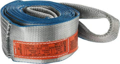 Lift-All - 20' Long x 4" Wide, 6,400 Lb Vertical Capacity, 1 Ply, Polyester Web Sling - 5,000 Lb Choker Capacity, Silver (Color) - Apex Tool & Supply