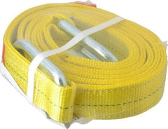 Lift-All - 10' Long x 2" Wide, 6,400 Lb Vertical Capacity, 2 Ply, Polyester Web Sling - 5,000 Lb Choker Capacity, Yellow - Apex Tool & Supply