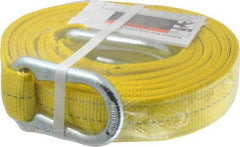 Lift-All - 12' Long x 2" Wide, 6,400 Lb Vertical Capacity, 2 Ply, Polyester Web Sling - 5,000 Lb Choker Capacity, Yellow - Apex Tool & Supply