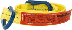 Lift-All - 4' Long x 2" Wide, 6,400 Lb Vertical Capacity, 2 Ply, Polyester Web Sling - 5,000 Lb Choker Capacity, Yellow - Apex Tool & Supply