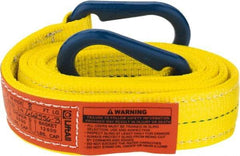 Lift-All - 8' Long x 2" Wide, 6,400 Lb Vertical Capacity, 2 Ply, Polyester Web Sling - 5,000 Lb Choker Capacity, Yellow - Apex Tool & Supply