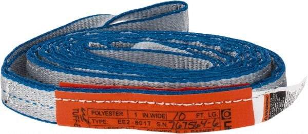 Lift-All - 10' Long x 1" Wide, 3,200 Lb Vertical Capacity, 2 Ply, Polyester Web Sling - 2,500 Lb Choker Capacity, Silver (Color) - Apex Tool & Supply