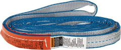 Lift-All - 12' Long x 1" Wide, 3,200 Lb Vertical Capacity, 2 Ply, Polyester Web Sling - 2,500 Lb Choker Capacity, Silver (Color) - Apex Tool & Supply