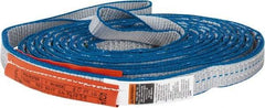 Lift-All - 20' Long x 1" Wide, 3,200 Lb Vertical Capacity, 2 Ply, Polyester Web Sling - 2,500 Lb Choker Capacity, Silver (Color) - Apex Tool & Supply
