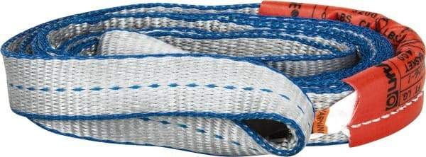 Lift-All - 4' Long x 1" Wide, 3,200 Lb Vertical Capacity, 2 Ply, Polyester Web Sling - 2,500 Lb Choker Capacity, Silver (Color) - Apex Tool & Supply