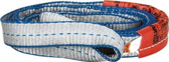 Lift-All - 4' Long x 1" Wide, 3,200 Lb Vertical Capacity, 2 Ply, Polyester Web Sling - 2,500 Lb Choker Capacity, Silver (Color) - Apex Tool & Supply