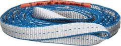 Lift-All - 8' Long x 1" Wide, 3,200 Lb Vertical Capacity, 2 Ply, Polyester Web Sling - 2,500 Lb Choker Capacity, Silver (Color) - Apex Tool & Supply