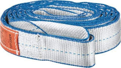 Lift-All - 10' Long x 2" Wide, 6,400 Lb Vertical Capacity, 2 Ply, Polyester Web Sling - 5,000 Lb Choker Capacity, Silver (Color) - Apex Tool & Supply