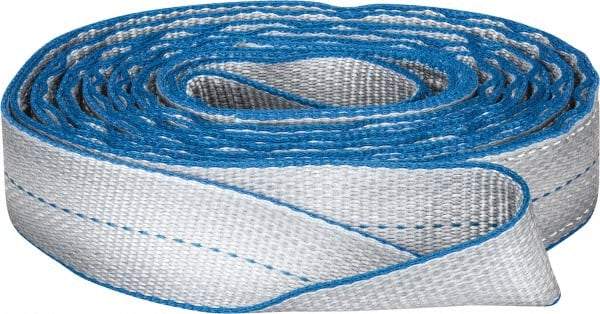 Lift-All - 12' Long x 2" Wide, 6,400 Lb Vertical Capacity, 2 Ply, Polyester Web Sling - 5,000 Lb Choker Capacity, Silver (Color) - Apex Tool & Supply
