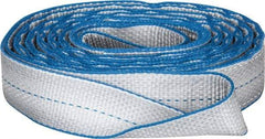 Lift-All - 12' Long x 2" Wide, 6,400 Lb Vertical Capacity, 2 Ply, Polyester Web Sling - 5,000 Lb Choker Capacity, Silver (Color) - Apex Tool & Supply