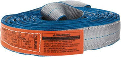 Lift-All - 16' Long x 2" Wide, 6,400 Lb Vertical Capacity, 2 Ply, Polyester Web Sling - 5,000 Lb Choker Capacity, Silver (Color) - Apex Tool & Supply