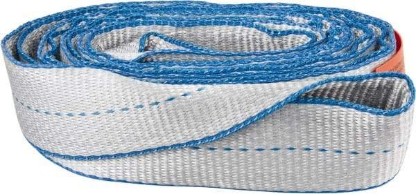 Lift-All - 6' Long x 2" Wide, 6,400 Lb Vertical Capacity, 2 Ply, Polyester Web Sling - 5,000 Lb Choker Capacity, Silver (Color) - Apex Tool & Supply