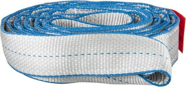 Lift-All - 8' Long x 2" Wide, 6,400 Lb Vertical Capacity, 2 Ply, Polyester Web Sling - 5,000 Lb Choker Capacity, Silver (Color) - Apex Tool & Supply