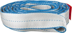 Lift-All - 8' Long x 2" Wide, 6,400 Lb Vertical Capacity, 2 Ply, Polyester Web Sling - 5,000 Lb Choker Capacity, Silver (Color) - Apex Tool & Supply