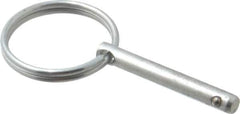 Gibraltar - 3/16" Pin Diam, 1-3/16" Long, Zinc Plated Steel Ball Lock Hitch Pin - 1" Usable Length - Apex Tool & Supply