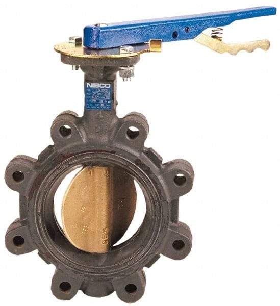 NIBCO - 2-1/2" Pipe, Lug Butterfly Valve - Lever Handle, Ductile Iron Body, Buna-N Seat, 250 WOG, Ductile Iron Disc, Stainless Steel Stem - Apex Tool & Supply