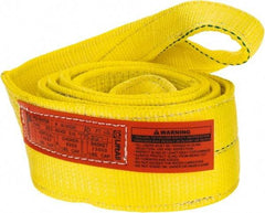 Lift-All - 10' Long x 4" Wide, 11,500 Lb Vertical Capacity, 2 Ply, Polyester Web Sling - 9,200 Lb Choker Capacity, Yellow - Apex Tool & Supply