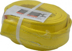 Lift-All - 10' Long x 4" Wide, 11,500 Lb Vertical Capacity, 2 Ply, Polyester Web Sling - 9,200 Lb Choker Capacity, Yellow - Apex Tool & Supply