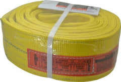 Lift-All - 12' Long x 4" Wide, 11,500 Lb Vertical Capacity, 2 Ply, Polyester Web Sling - 9,200 Lb Choker Capacity, Yellow - Apex Tool & Supply