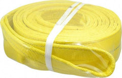 Lift-All - 20' Long x 4" Wide, 11,500 Lb Vertical Capacity, 2 Ply, Polyester Web Sling - 9,200 Lb Choker Capacity, Yellow - Apex Tool & Supply