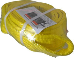Lift-All - 8' Long x 4" Wide, 11,500 Lb Vertical Capacity, 2 Ply, Polyester Web Sling - 9,200 Lb Choker Capacity, Yellow - Apex Tool & Supply