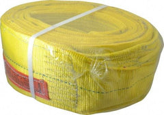 Lift-All - 16' Long x 6" Wide, 16,300 Lb Vertical Capacity, 2 Ply, Polyester Web Sling - 13,000 Lb Choker Capacity, Yellow - Apex Tool & Supply
