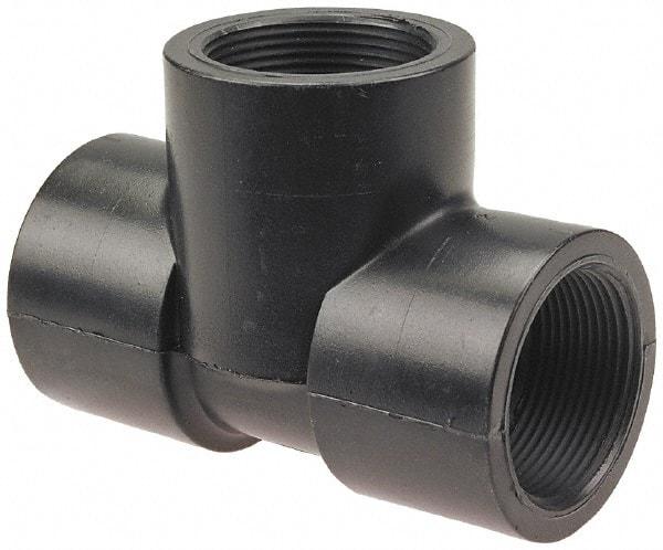 NIBCO - 1-1/4" Polypropylene Plastic Pipe Tee - Schedule 80, FPT x FPT x FPT End Connections - Apex Tool & Supply