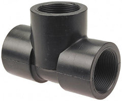 NIBCO - 1-1/4" Polypropylene Plastic Pipe Tee - Schedule 80, FPT x FPT x FPT End Connections - Apex Tool & Supply