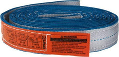 Lift-All - 16' Long x 2" Wide, 6,400 Lb Vertical Capacity, 2 Ply, Polyester Web Sling - 5,000 Lb Choker Capacity, Silver (Color) - Apex Tool & Supply