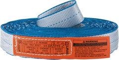Lift-All - 18' Long x 2" Wide, 6,400 Lb Vertical Capacity, 2 Ply, Polyester Web Sling - 5,000 Lb Choker Capacity, Silver (Color) - Apex Tool & Supply