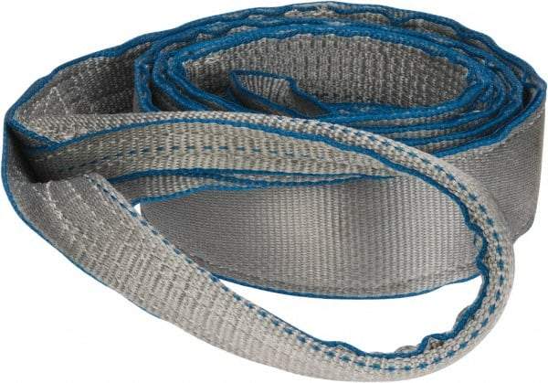 Lift-All - 10' Long x 3" Wide, 8,600 Lb Vertical Capacity, 2 Ply, Polyester Web Sling - 6,900 Lb Choker Capacity, Silver (Color) - Apex Tool & Supply
