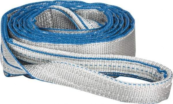 Lift-All - 12' Long x 3" Wide, 8,600 Lb Vertical Capacity, 2 Ply, Polyester Web Sling - 6,900 Lb Choker Capacity, Silver (Color) - Apex Tool & Supply