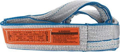 Lift-All - 3' Long x 3" Wide, 8,600 Lb Vertical Capacity, 2 Ply, Polyester Web Sling - 6,900 Lb Choker Capacity, Silver (Color) - Apex Tool & Supply