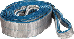 Lift-All - 14' Long x 3" Wide, 8,600 Lb Vertical Capacity, 2 Ply, Polyester Web Sling - 6,900 Lb Choker Capacity, Silver (Color) - Apex Tool & Supply