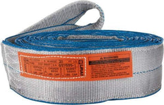 Lift-All - 20' Long x 4" Wide, 11,500 Lb Vertical Capacity, 2 Ply, Polyester Web Sling - 9,200 Lb Choker Capacity, Silver (Color) - Apex Tool & Supply