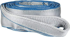 Lift-All - 12' Long x 4" Wide, 11,500 Lb Vertical Capacity, 2 Ply, Polyester Web Sling - 9,200 Lb Choker Capacity, Silver (Color) - Apex Tool & Supply