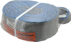 Lift-All - 16' Long x 4" Wide, 11,500 Lb Vertical Capacity, 2 Ply, Polyester Web Sling - 9,200 Lb Choker Capacity, Silver (Color) - Apex Tool & Supply