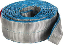 Lift-All - 20' Long x 4" Wide, 11,500 Lb Vertical Capacity, 2 Ply, Polyester Web Sling - 9,200 Lb Choker Capacity, Silver (Color) - Apex Tool & Supply