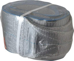 Lift-All - 10' Long x 6" Wide, 16,300 Lb Vertical Capacity, 2 Ply, Polyester Web Sling - 13,000 Lb Choker Capacity, Silver (Color) - Apex Tool & Supply
