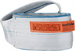 Lift-All - 6' Long x 6" Wide, 16,300 Lb Vertical Capacity, 2 Ply, Polyester Web Sling - 13,000 Lb Choker Capacity, Silver (Color) - Apex Tool & Supply