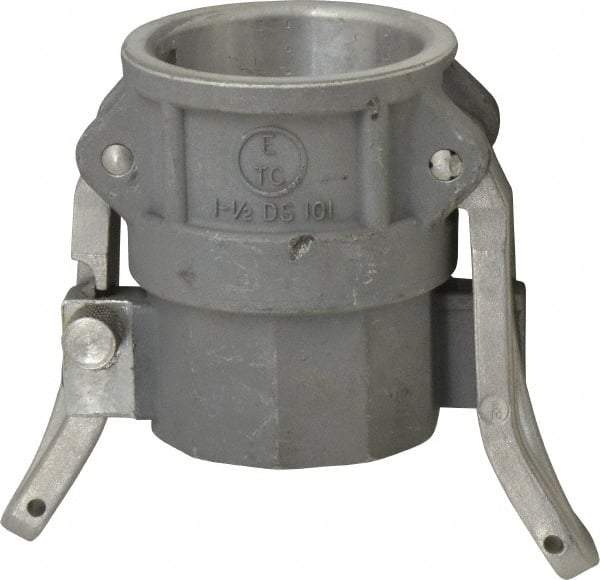 EVER-TITE Coupling Products - 1-1/2" Aluminum Cam & Groove Suction & Discharge Hose Female Coupler Female NPT Thread - Part D, 1-1/2" Lock-On Thread, 250 Max psi - Apex Tool & Supply