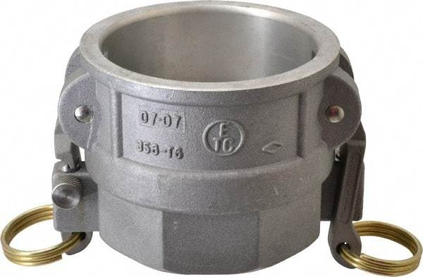 EVER-TITE Coupling Products - 3" Aluminum Cam & Groove Suction & Discharge Hose Female Coupler Female NPT Thread - Part D, 3" Lock-On Thread, 125 Max psi - Apex Tool & Supply