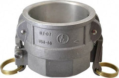 EVER-TITE Coupling Products - 3" Aluminum Cam & Groove Suction & Discharge Hose Female Coupler Female NPT Thread - Part D, 3" Lock-On Thread, 125 Max psi - Apex Tool & Supply