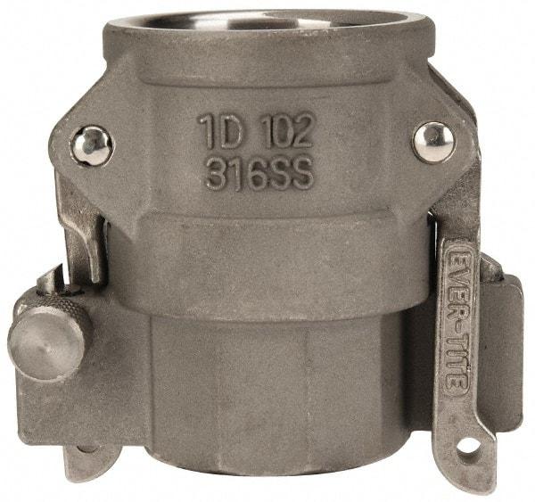 EVER-TITE Coupling Products - 1" Stainless Steel Cam & Groove Suction & Discharge Hose Female Coupler Female NPT Thread - Part D, 1" Lock-On Thread, 250 Max psi - Apex Tool & Supply