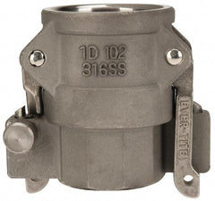 EVER-TITE Coupling Products - 1" Stainless Steel Cam & Groove Suction & Discharge Hose Female Coupler Female NPT Thread - Part D, 1" Lock-On Thread, 250 Max psi - Apex Tool & Supply