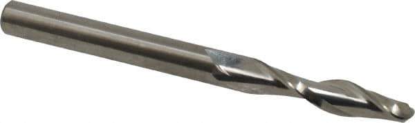 Onsrud - 1/4" Cutting Diam x 1-1/8" Length of Cut, 2 Flute, Upcut Spiral Router Bit - Uncoated, Right Hand Cut, Solid Carbide, 3" OAL x 1/4" Shank Diam, Ball End Taper, 30° Helix Angle - Apex Tool & Supply