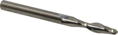 Onsrud - 1/4" Cutting Diam x 1-1/8" Length of Cut, 2 Flute, Upcut Spiral Router Bit - Uncoated, Right Hand Cut, Solid Carbide, 3" OAL x 1/4" Shank Diam, Ball End Taper, 30° Helix Angle - Apex Tool & Supply